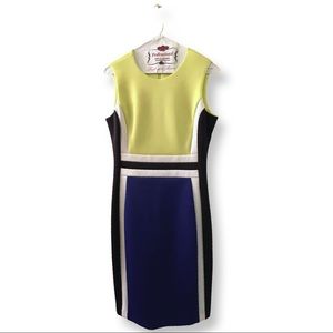 Calvin Klein Sleeveless Neon Colorblock Dress
